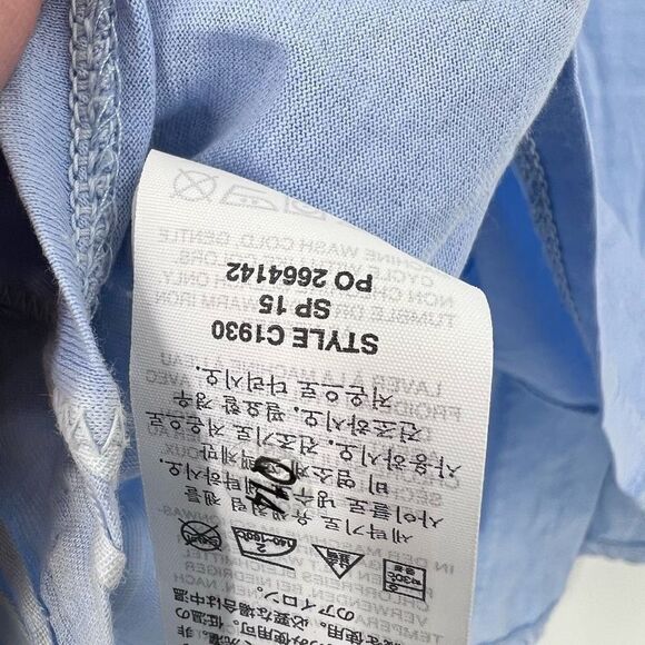 J. Crew Women's Striped Sleeveless Top Blouse Chambray Peplum Blue Size XXS - Picture 9 of 9